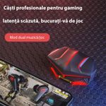 PC, gaming si accesorii - Gaming - Accesorii gaming - Controlere, Volane si Casti gaming - Casti Bluetooth pentru Gaming Techstar® K98, Bluetooth 5.0, Microfon, Control prin atingere, Indicator LED, Rezistente - Infinity.ro