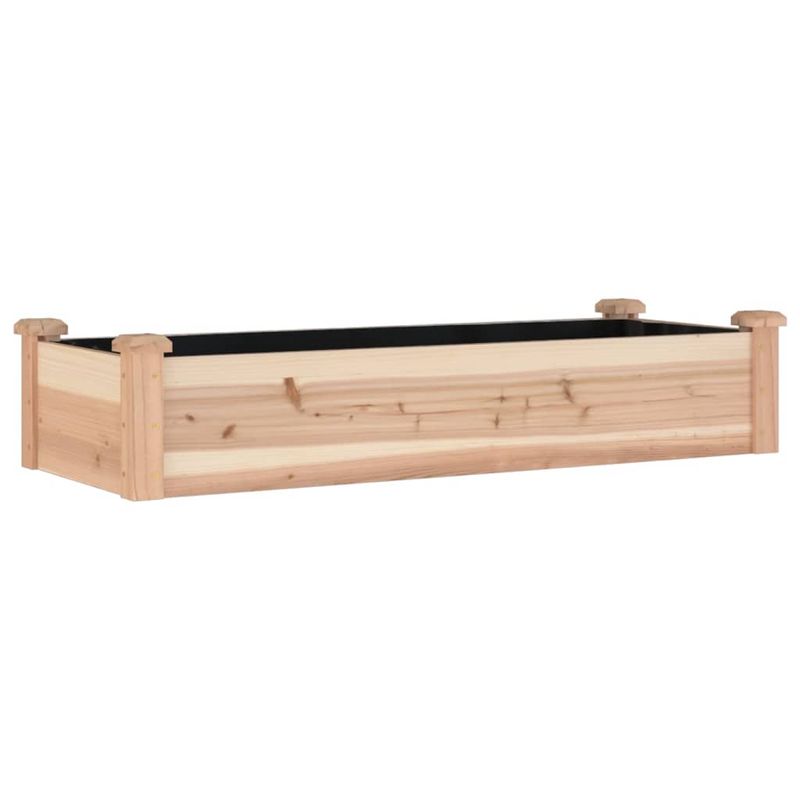 Casa si Gradina - Gradinarit si plante - Plante si ghivece - Ghivece si suporturi - Strat de gradina inaltat cu captuseala, 120x45x25 cm, lemn brad - Infinity.ro