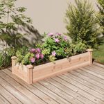 Casa si Gradina - Gradinarit si plante - Plante si ghivece - Ghivece si suporturi - Strat de gradina inaltat cu captuseala, 120x45x25 cm, lemn brad - Infinity.ro
