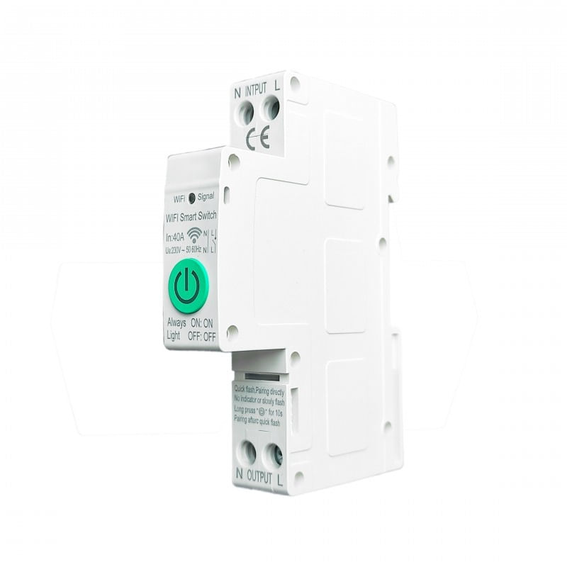 Casa si Gradina - Electrice - Distributie electrica si comanda - Sigurante - Siguranta Automata Inteligenta Techstar® WiFi, Tuya/Smartlife, 1 Poli, 1P+N, Monofazata, 40A, Compatibila Google Home - Infinity.ro