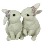 Casa si Gradina - Decoratiuni - Decoratiuni de sezon - Decoratiune Paste model cuplu de iepurasi indragostiti, 10 cm, bej - Infinity.ro