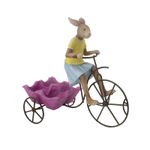 Casa si Gradina - Decoratiuni - Decoratiuni de sezon - Decoratiune Paste suport oua cu iepuras pe bicicleta, 24 cm, multicolor - Infinity.ro