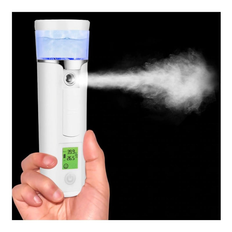 Electronice si Electrocasnice - Climatizare si sisteme de incalzire - Aparate filtrare aer - Umidificatoare - Umidificator Techstar® Hidratare Ten, Pulverizare Abur Rece, Rezervor 40ML, Display LCD, Reincarcabil, USB, 1200mAh - Infinity.ro