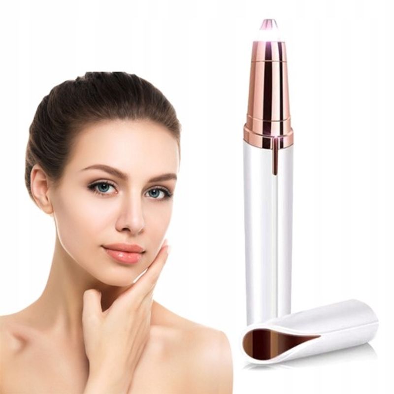 Ingrijire personala si Cosmetice - Aparate & accesorii ingrijire personala - Epilatoare si accesorii - Epilatoare - Epilator facial compact, functioneaza cu 1 baterie AAA, plastic, 13 cm, alb/auriu - Infinity.ro