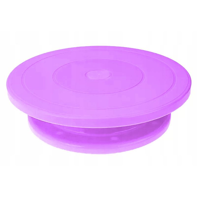 Casa si Gradina - Bucatarie si vesela - Vesela si tacamuri - Platouri de bucatarie - Platou rotativ pentru decorat prajituri si torturi, 27.5 x 7 cm, plastic, violet - Infinity.ro
