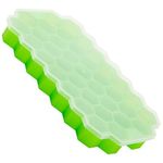 Casa si Gradina - Bucatarie si vesela - Accesorii bar - Forme cuburi de gheata - Forma din silicon si plastic pentru gheata, 37 forme hexagonale, 20 cm x 12 x 2,5 cm, verde/transparent - Infinity.ro