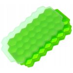 Casa si Gradina - Bucatarie si vesela - Accesorii bar - Forme cuburi de gheata - Forma din silicon si plastic pentru gheata, 37 forme hexagonale, 20 cm x 12 x 2,5 cm, verde/transparent - Infinity.ro