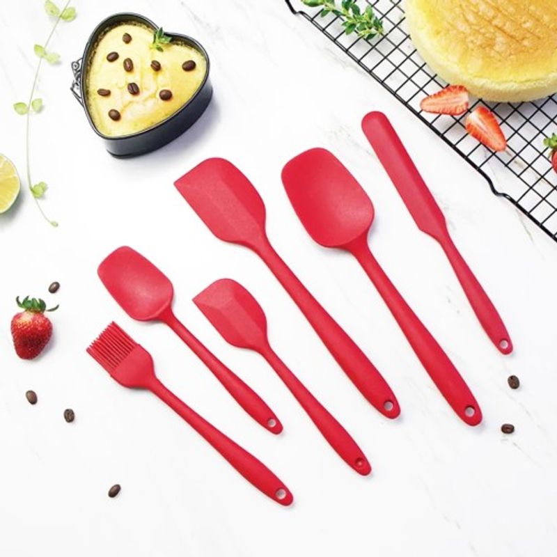 Casa si Gradina - Bucatarie si vesela - Ustensile bucatarie - Seturi ustensile de bucatarie - Set 6 ustensile de bucatarie, silicon,rezistent la temperaturi inalte, rosu - Infinity.ro