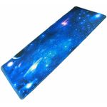 PC, gaming si accesorii - Periferice PC - Mousepad - Protectie de birou tip mousepad, model spatiu cosmic, 80x30 cm, baza cauciucata, albastru - Infinity.ro