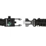 Sport si Outdoor - Camping - Accesorii camping si drumetii - Bratara cu catarama pentru supravietuire 5 in 1, 26 x 2.5 cm, negru - Infinity.ro