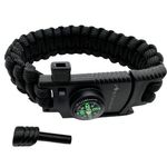 Sport si Outdoor - Camping - Accesorii camping si drumetii - Bratara cu catarama pentru supravietuire 5 in 1, 26 x 2.5 cm, negru - Infinity.ro