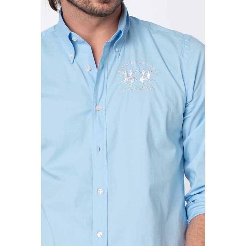 Fashion, accesorii si bijuterii - Barbati - Imbracaminte - Camasi barbati - Camasa La Martina regular fit cu logo brodat CCMC01, XL INTL, Albastru - Infinity.ro