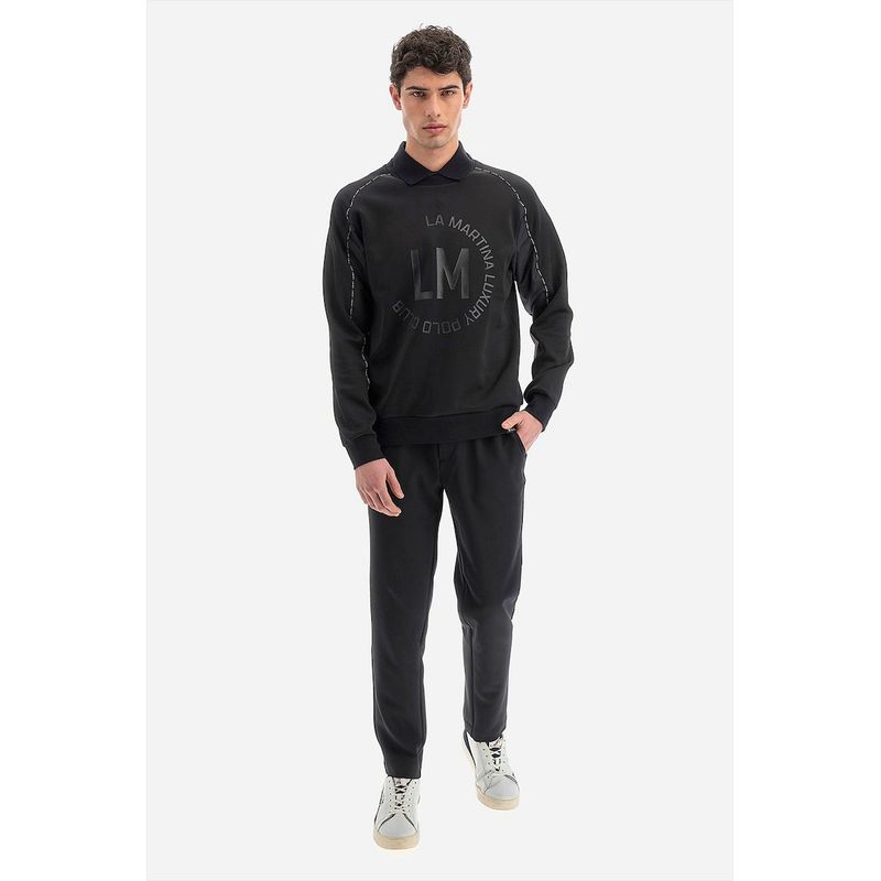 Fashion, accesorii si bijuterii - Barbati - Imbracaminte - Hanorace barbati - Bluza sport barbati  La Martina WMF314, S INTL, Negru - Infinity.ro