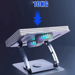 Laptop, Telefoane si Tablete - Laptopuri si accesorii - Accesorii Laptop - Standuri/Coolere notebook - Cooler Laptop, Adsinio, Rotativ 360°, Pliabil, Inaltime Reglabila, Lumina Ambientala, Cablu de Conectare, gri spatial - Infinity.ro