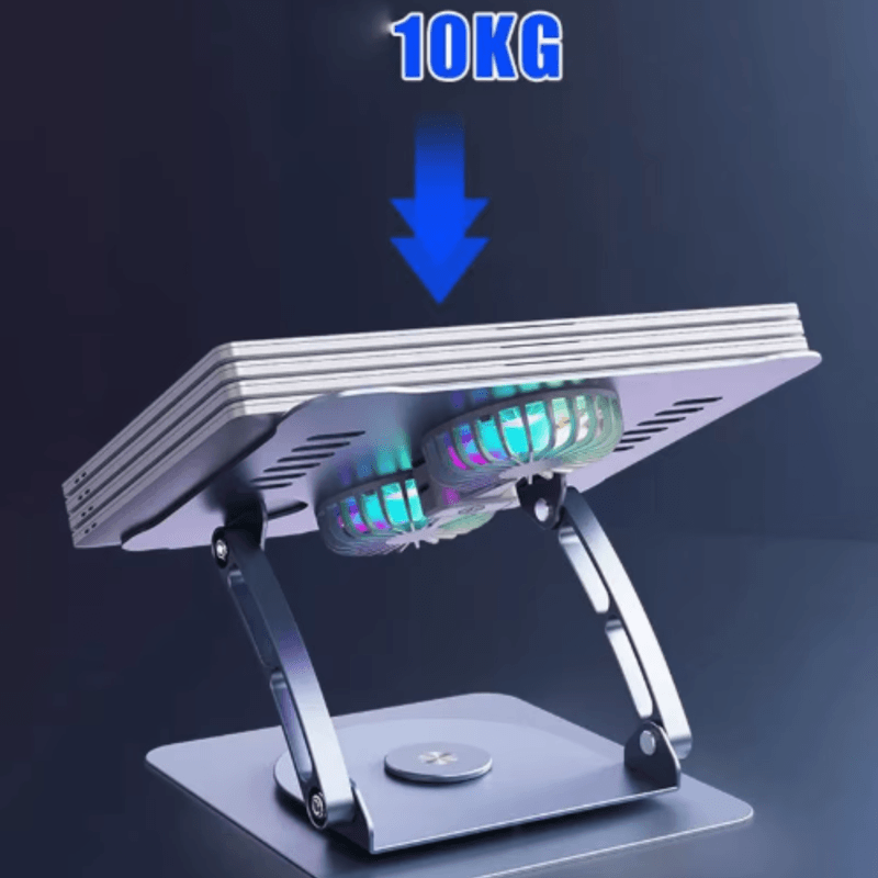 Laptop, Telefoane si Tablete - Laptopuri si accesorii - Accesorii Laptop - Standuri/Coolere notebook - Cooler Laptop, Adsinio, Rotativ 360°, Pliabil, Inaltime Reglabila, Lumina Ambientala, Cablu de Conectare, gri spatial - Infinity.ro