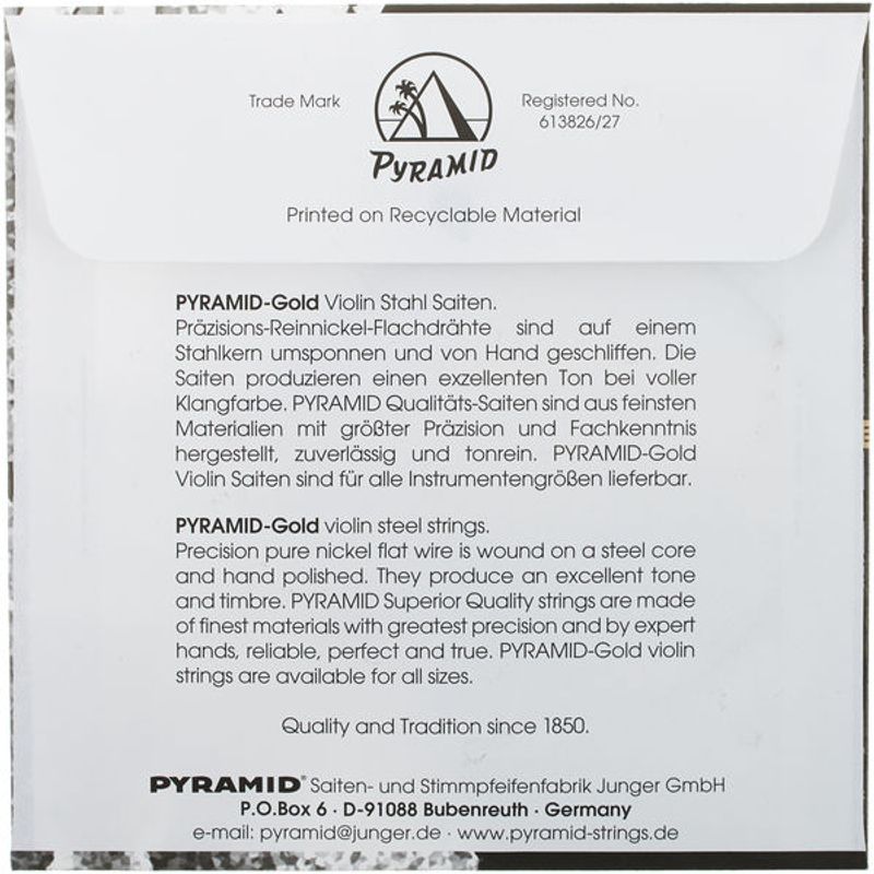 TV, Audio-Video si Foto - Instrumente muzicale - Accesorii instrumente muzicale - Corzi Vioara Pyramid Gold Violin Strings 4/4 - Infinity.ro