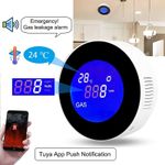 Casa si Gradina - Electrice - Smart Home - Alarme si accesorii - Detector de scurgeri de gaz si alarma de incendiu Techstar®, Wi-Fi, 150mA, Afisaj LCD, Control APP Tuya, Notificari - Infinity.ro