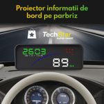 Auto si Moto - Electronice auto - Accesorii electronice auto - Proiector informatii de bord pe parbriz, Head Up Display Techstar® OBD II, P 9, display 3,6 inch, viteza vehiculului - Infinity.ro