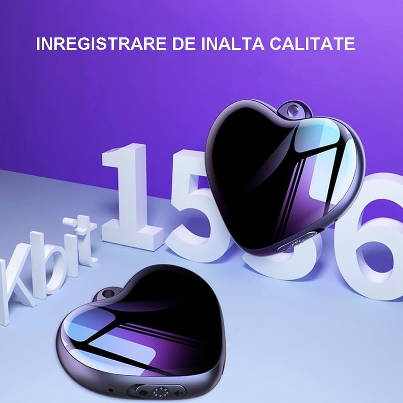 TV, Audio-Video si Foto - Portabile audio - Reportofoane - Mini reportofon inimioara Redquit , 16 GB, sunet de calitate, anulare de zgomot, - Infinity.ro