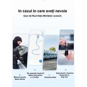 Mini GPS Tracker Redquit  Q10 , urmarire 4G in timp real a vehiculelor, localizator prin satelit, 6000mAh, negru