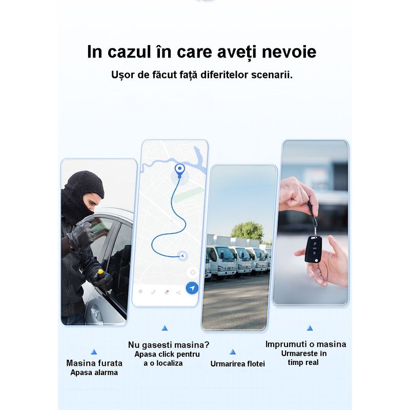 Laptop, Telefoane si Tablete - Wearables si gadgeturi - Gadgeturi - Dispozitive spionaj - Mini GPS Tracker Redquit  Q9 , urmarire 4G in timp real a vehiculelor, localizator prin satelit, - Infinity.ro