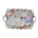 Casa si Gradina - Bucatarie si vesela - Vesela si tacamuri - Platouri de bucatarie - Fructiera platou cu flori, Roz, 42 cm, MK109 - Infinity.ro