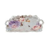 Casa si Gradina - Bucatarie si vesela - Vesela si tacamuri - Platouri de bucatarie - Fructiera platou cu flori, Roz, 42 cm, MK109 - Infinity.ro