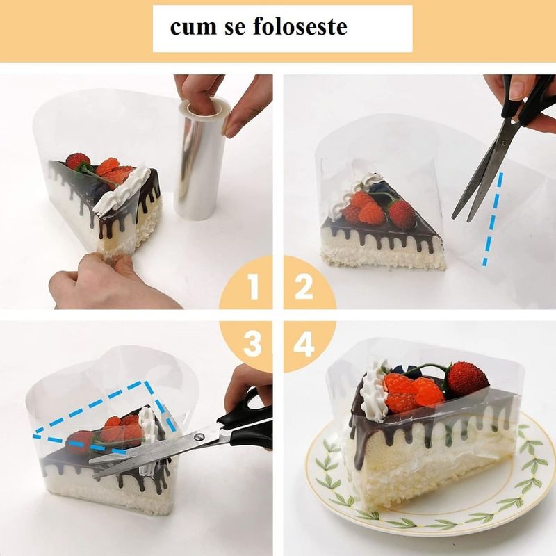 Casa si Gradina - Bucatarie si vesela - Ustensile bucatarie - Ustensile ornare prajituri - Folie acetat pentru torturi si prajituri, 10 x 1000 cm, 541COF - Infinity.ro