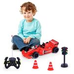 Jucarii, Copii si Bebe - Jucarii si jocuri - Vehicule si jucarii cu telecomanda - Masinute - Masina formula F1, cu semafor, cu lumina si sunet, functioneaza cu baterii, 30x9.5x23cm, rosu - Infinity.ro