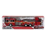 Jucarii, Copii si Bebe - Jucarii si jocuri - Vehicule si jucarii cu telecomanda - Masinute - Vehicul de pompieri, cu scara, cu sunet si lumini, 67x12.5x19cm, rosu - Infinity.ro