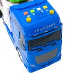 Jucarii, Copii si Bebe - Jucarii si jocuri - Vehicule si jucarii cu telecomanda - Masinute - Camion cu 7 vehicule, cu sunet si lumini, functioneaza cu 3 baterii, 68x13x21cm, multicolor - Infinity.ro