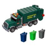 Jucarii, Copii si Bebe - Jucarii si jocuri - Vehicule si jucarii cu telecomanda - Masinute - Jucarie camion gunoier, cu 3 pubele, cu lumina si sunet, 42x14x21.5cm, verde - Infinity.ro