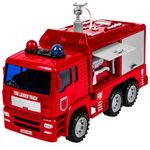 Jucarii, Copii si Bebe - Jucarii si jocuri - Vehicule si jucarii cu telecomanda - Masinute - Vehicul de pompieri, cu sunet si lumini, lanseaza apa, 24x11x14cm, rosu - Infinity.ro