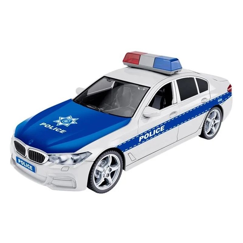 Jucarii, Copii si Bebe - Jucarii si jocuri - Vehicule si jucarii cu telecomanda - Masinute - Jucarie masina de politie, cu sunet si lumini, cu usi care se deschid, 30x12x15cm, albastru-alb - Infinity.ro