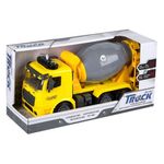 Jucarii, Copii si Bebe - Jucarii si jocuri - Vehicule si jucarii cu telecomanda - Masinute - Jucarie vehicul de santier, betoniera cu cos totativ, cu lumini si sunet, 30x11x16cm, galben - Infinity.ro
