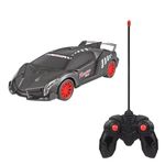 Jucarii, Copii si Bebe - Jucarii si jocuri - Vehicule si jucarii cu telecomanda - Masinute - Masina de curse, cu lumini si telecomanda, miscare inainte-inapoi, viraj stanga-dreapta, 34x14.5x11cm, negru - Infinity.ro