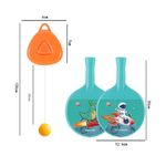 Sport si Outdoor - Sporturi cu paleta - Tenis - Rachete si mingi de tenis - Set Palete pentru Tenis de Masa, Flippy, pentru Copii, Accesoriu de Agatat Inclus, 2 Mingi, Design Animat, Albastru - Infinity.ro