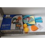 Sport si Outdoor - Sporturi cu paleta - Tenis - Rachete si mingi de tenis - Set Palete pentru Tenis de Masa, Flippy, pentru Copii, Accesoriu de Agatat Inclus, 2 Mingi, Design Animat, Albastru - Infinity.ro