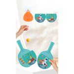 Sport si Outdoor - Sporturi cu paleta - Tenis - Rachete si mingi de tenis - Set Palete pentru Tenis de Masa, Flippy, pentru Copii, Accesoriu de Agatat Inclus, 2 Mingi, Design Animat, Albastru - Infinity.ro