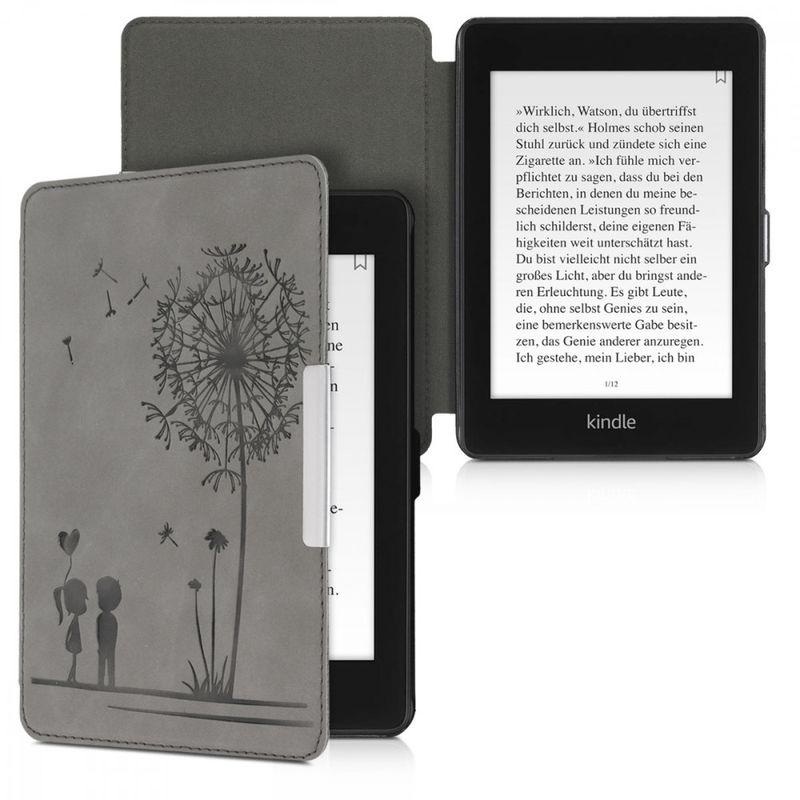 Laptop, Telefoane si Tablete - Ebook reader si accesorii - Accesorii eBook Reader - Husa pentru Kindle Paperwhite 10, Piele ecologica, Gri - Infinity.ro