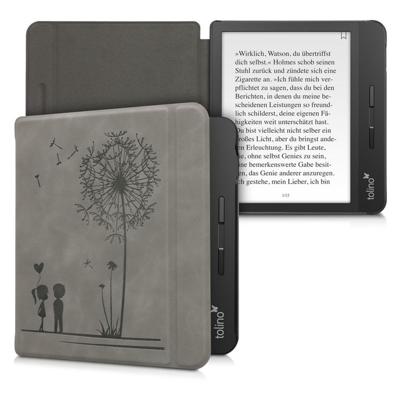 Laptop, Telefoane si Tablete - Ebook reader si accesorii - Accesorii eBook Reader - Husa pentru Tolino Vision 5, Piele ecologica, Gri, kwmobile - Infinity.ro