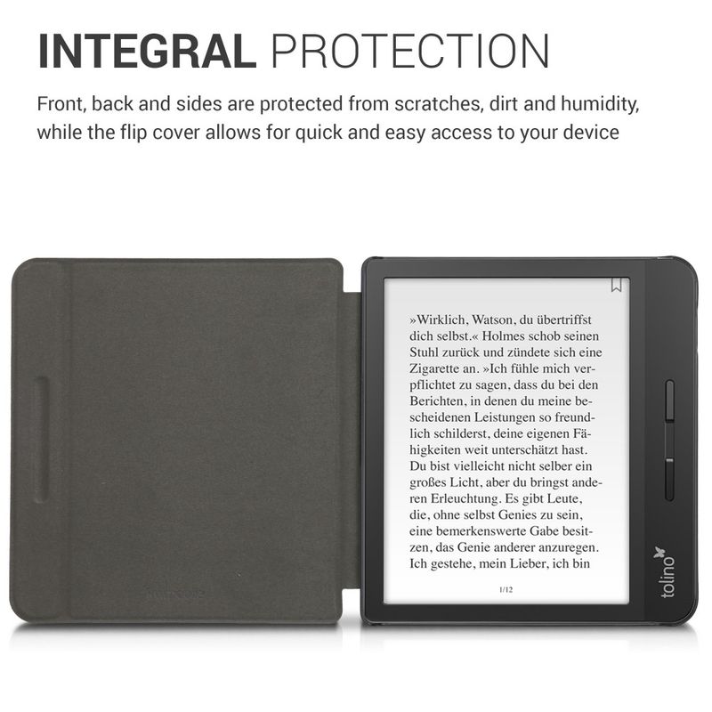Laptop, Telefoane si Tablete - Ebook reader si accesorii - Accesorii eBook Reader - Husa pentru Tolino Vision 5, Piele ecologica, Gri, kwmobile - Infinity.ro