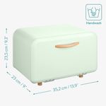 Casa si Gradina - Bucatarie si vesela - Organizare si depozitare bucatarie - Cutii alimentare - Cutie de paine din metal, Navaris, deschidere frontala, 35.2x23.5x23 cm, Verde deschis - Infinity.ro