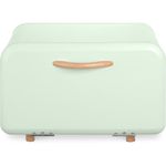 Casa si Gradina - Bucatarie si vesela - Organizare si depozitare bucatarie - Cutii alimentare - Cutie de paine din metal, Navaris, deschidere frontala, 35.2x23.5x23 cm, Verde deschis - Infinity.ro