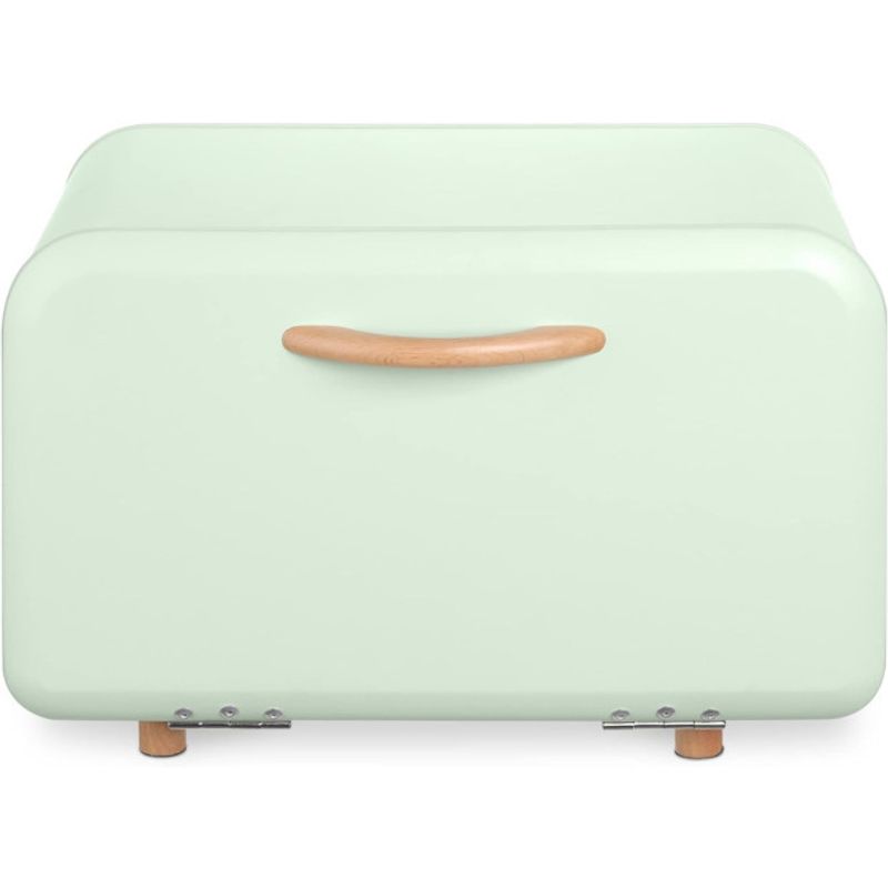 Casa si Gradina - Bucatarie si vesela - Organizare si depozitare bucatarie - Cutii alimentare - Cutie de paine din metal, Navaris, deschidere frontala, 35.2x23.5x23 cm, Verde deschis - Infinity.ro