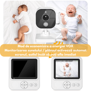 Baby Monitor Digital si Camera Audio-Video Wireless, Supraveghere Bebe, baterie1500mAh, Ecran IPS 2.8” cu Night Vision