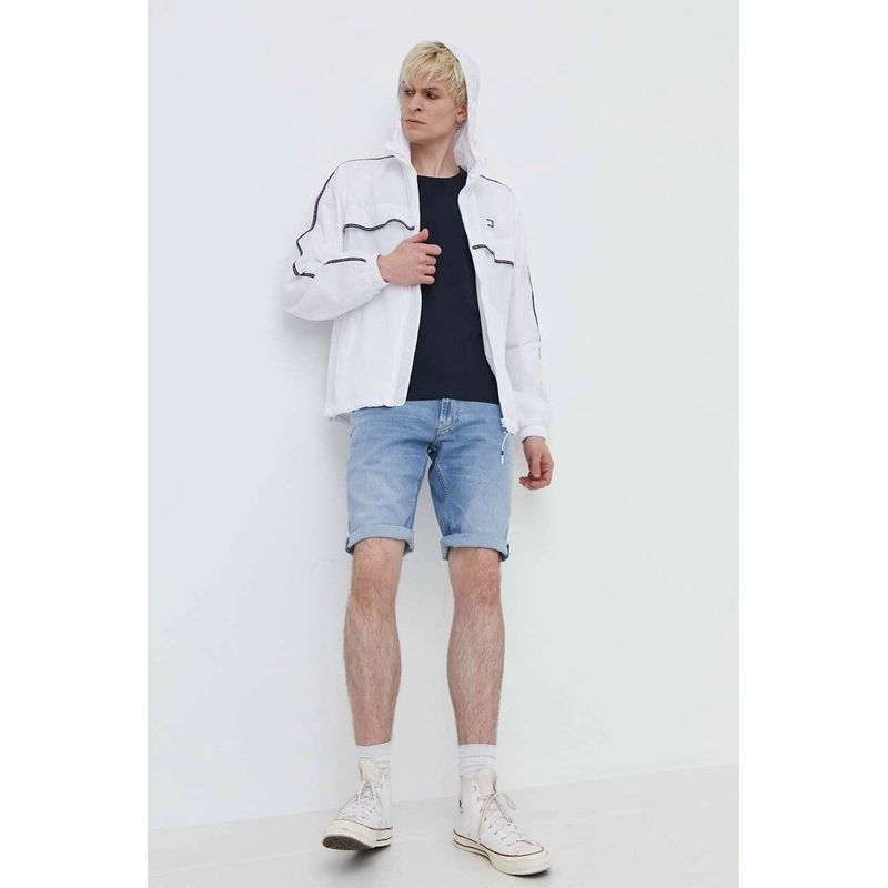 Fashion, accesorii si bijuterii - Barbati - Imbracaminte - Jachete si geci barbati - Geaca barbati Tommy Jeans culoarea alb, de tranzitie  L INTL Alb - Infinity.ro