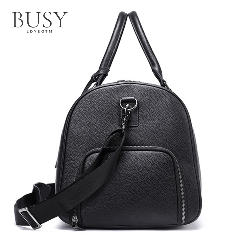 Sport si Outdoor - Articole de voiaj - Genti voiaj - Geanta voiaj, fitness Nomad, piele naturala, compartiment incaltaminte, unisex, capacitate mare, neagra - Infinity.ro