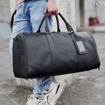 Sport si Outdoor - Articole de voiaj - Genti voiaj - Geanta voiaj, fitness Nomad, piele naturala, compartiment incaltaminte, unisex, capacitate mare, neagra - Infinity.ro