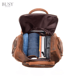 Sport si Outdoor - Articole de voiaj - Genti voiaj - Geanta fitness, voiaj, din piele naturala premium CrazyHorse, BUSY LDY & GTM® Luk , coffee - Infinity.ro